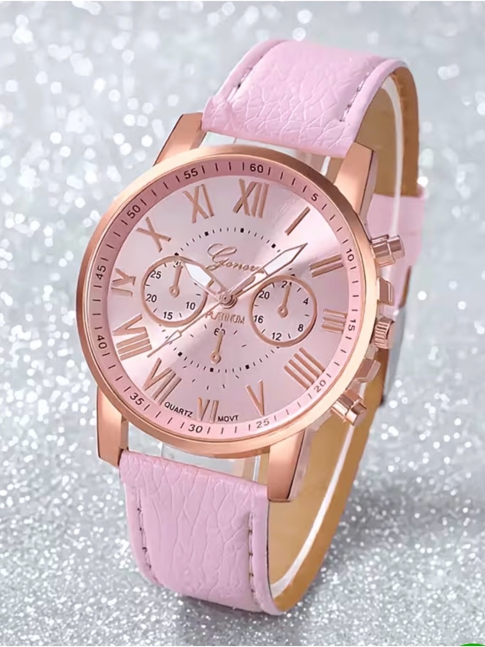 Geneva Pink and Rose Gold Women's Fashion Watch